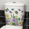 Bathroom Toilet Seat Sticker Self-Adhesive Floral Butterfly Decals Toilet Stickers For Cistern Bathroom Wc Restroom Decor