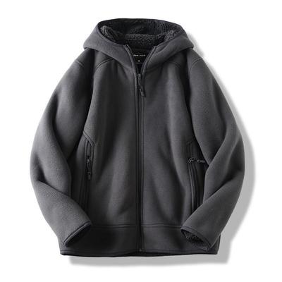 Nová podzimní a zimní ležérní fleecová bunda Zimní teplá s kapucí Outdoorová polární fleece pánská bunda