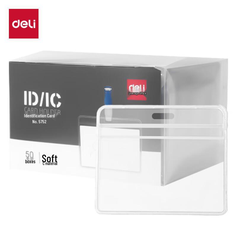 Deli PVC Horizontal ID Badge Holders