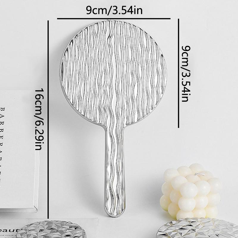 Kulaté Zrcátko Mini HD Zrcátko s Rukojeťí na Make-up Cestovní Přenosné Ruční Zrcátko pro Ženy Kosmetické Zrcátko na Make-up