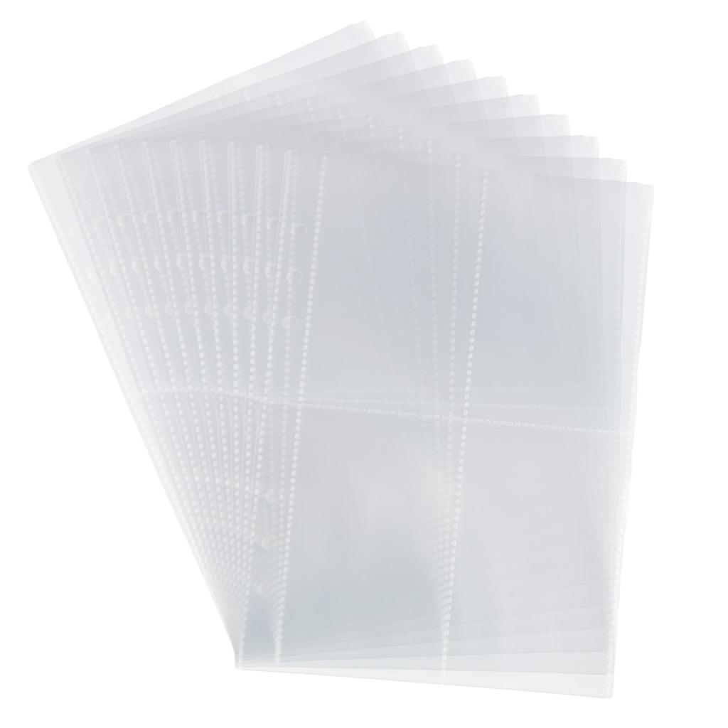 10 Sheets Punched Pocket Photo Pockets for Ring Binder Albums Clear Punched Pockets File Sheet Protector Binder Sleeve