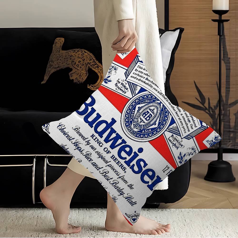 King Of Beer B-Budweiser Pillow Gifts Home Office Furnishings Bedroom Sofa Car Cushion Cover Case 45X45Cm