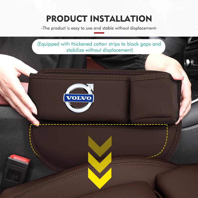 For Volvo Car Seat Gap Organizer Storage Box Keys Card Cup Phone Holder V40 V60 C30 C70 S60 S80 S90 XC40 XC60 XC70 XC90 T6