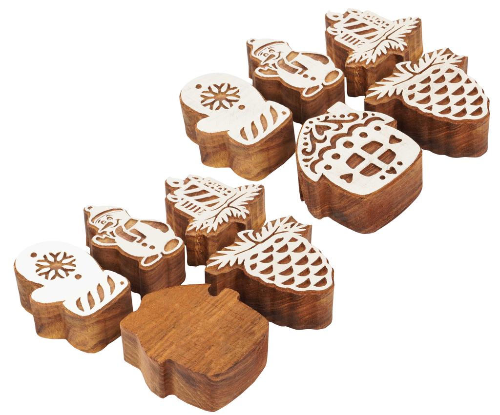 IBA Indianbeautifulart Textile Printing Block Winter Theme Hand Carved Wooden Stamp Wood Block Printing Textile