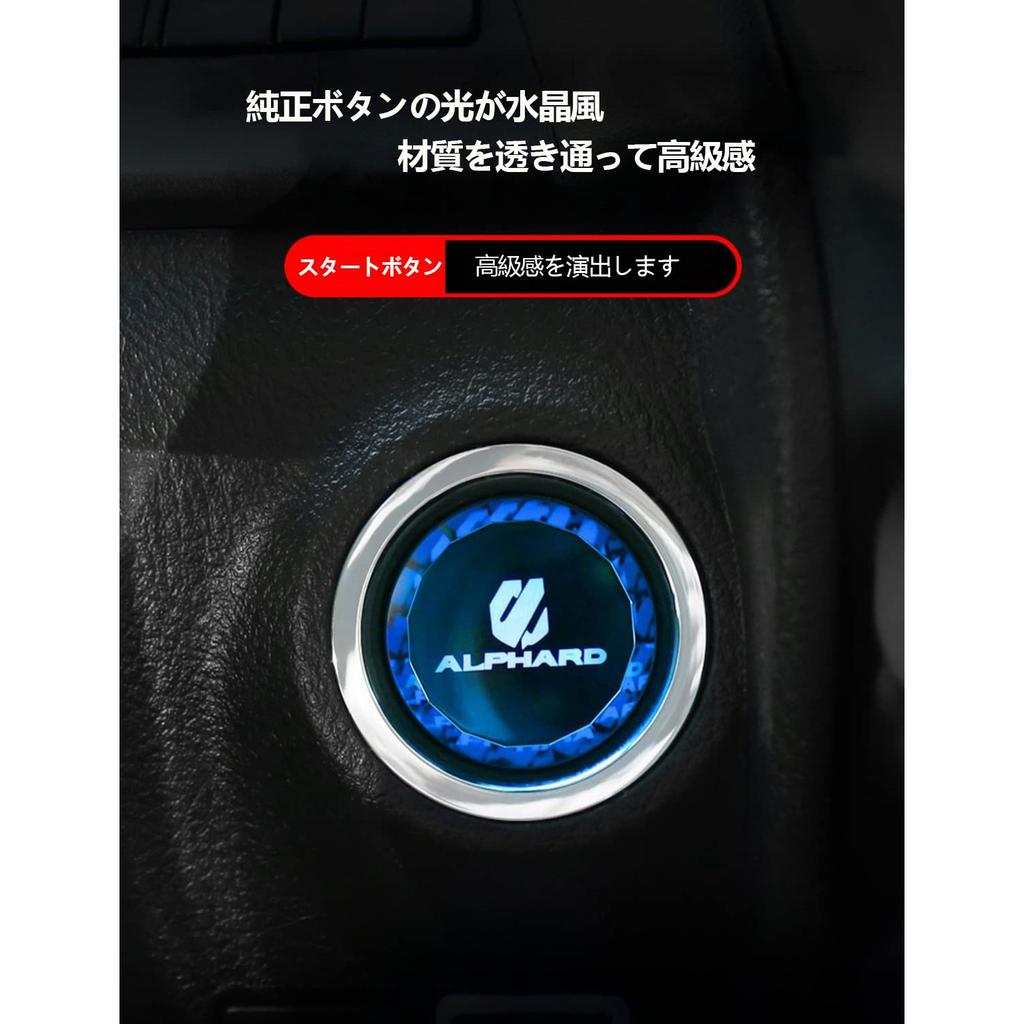 ALPHARD 30 Series Engine Start Button Cover Crystal Surface Start Switch Ring Stop Cover Interior Trim Replacement Parts