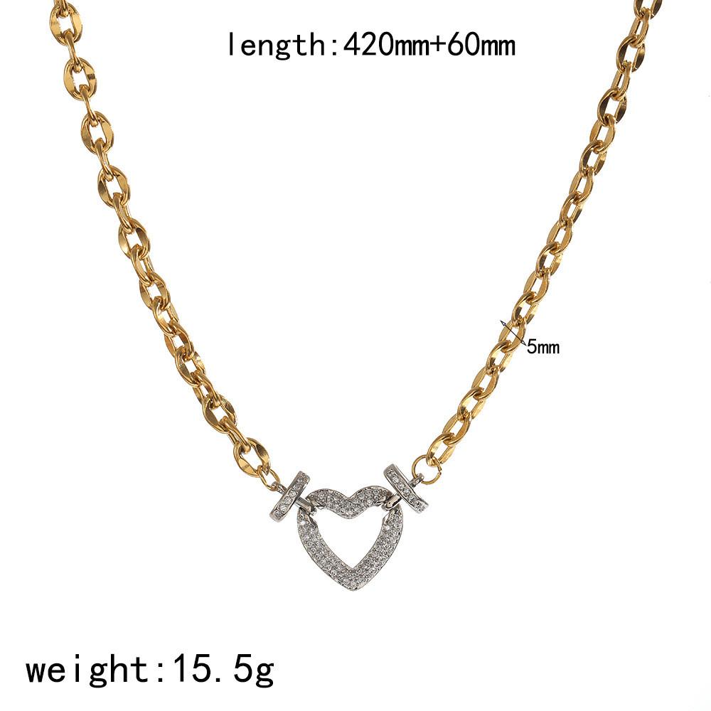 Heartshaped Pig Nose Chain Necklace 18k Gold Plated Stainless Steel Jewelry For Ladies
