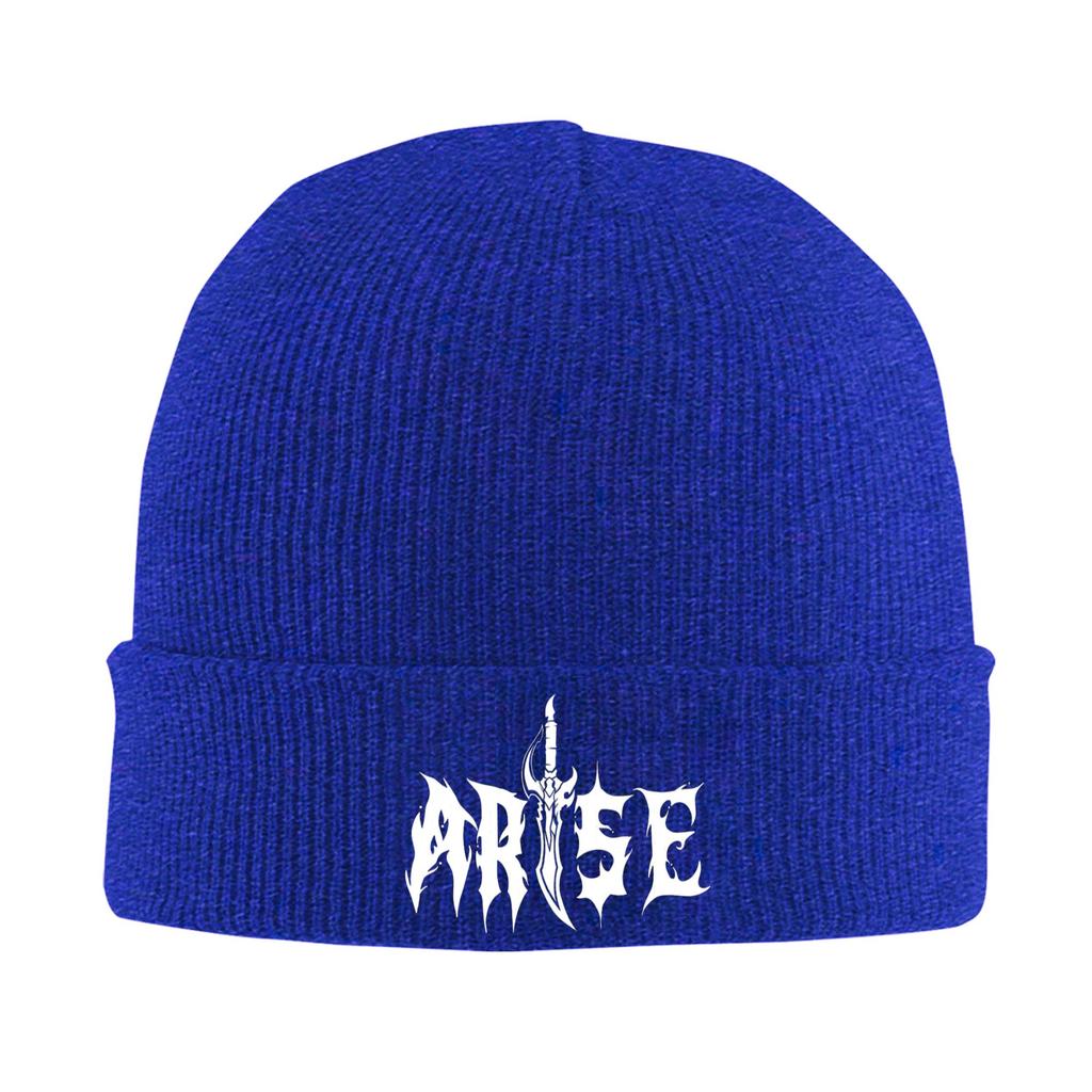 Solo Arise Unisexga Leveling Logo Knitted Hat Beanie Winter Hats Warm Acrylic  Street  Caps for Unisex Women Gift