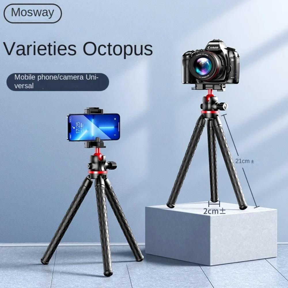 2025 New Flexible Octopus Tripod 2in1 Design Tripod With Phone Holder Side Cold Shoe 1/4'' Screw for Phone Camera DSLR
