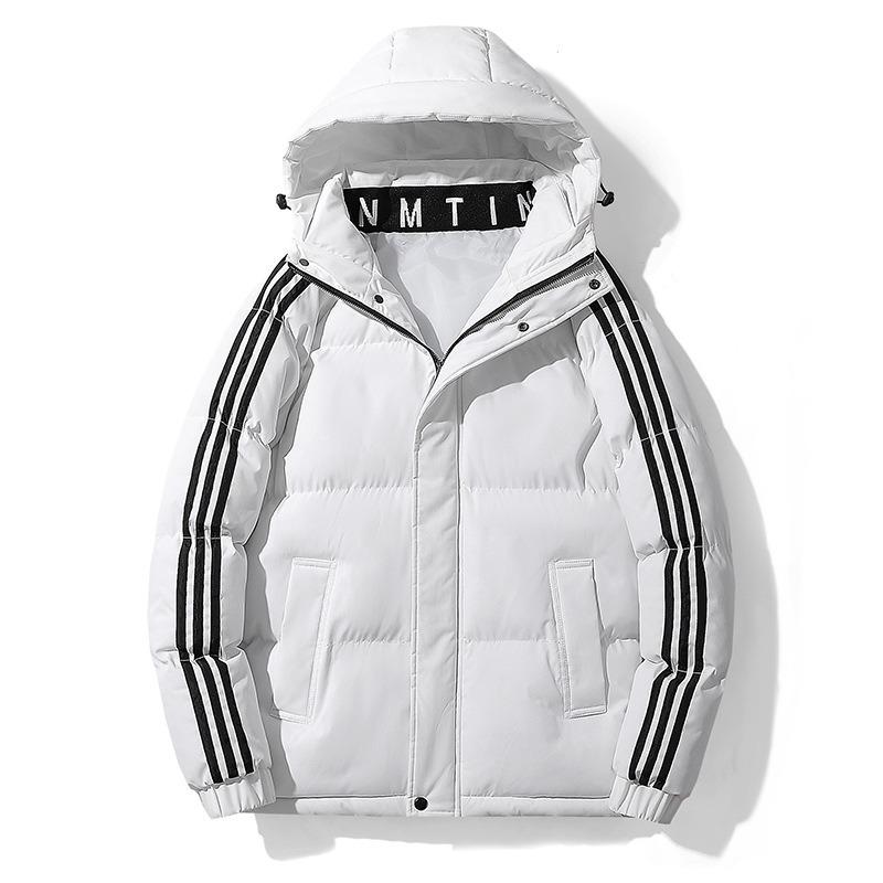 

Мужская новая зимняя утепленная куртка с подкладкой, спортивная куртка с тремя полосками XXXXL белый
