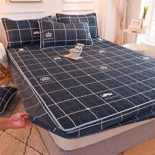 Bed Sheets Fitted Sheet Print Thicken Mattress Cover for Bed Bedspread Non-slip Bed Pad Protecotr Cover Bed Mat Cover No Pillowcase