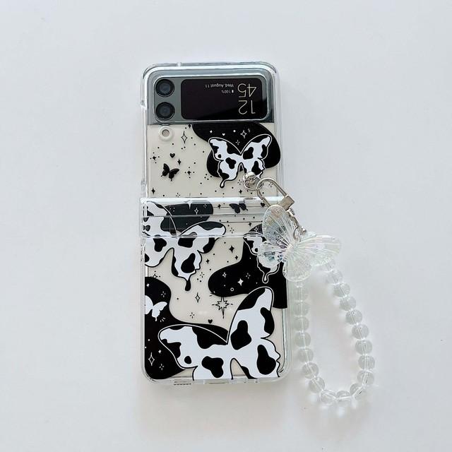 

Ins Бабочка Корова 3d браслет милый мультяшный прозрачный чехол для телефона для пары для Samsung Galaxy Flip3 Flip4 Z Flip 3 4 5g задняя крышка Капа For Samsung Flip 4