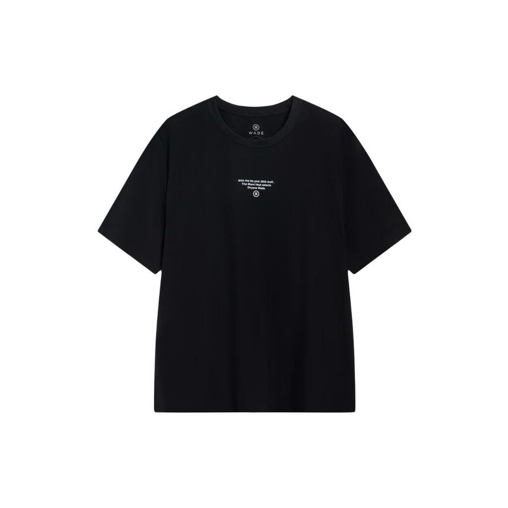 Li-Ning Wade Series Letter Print Moisture Wicking Quick Dry Antibacterial Round Neck Short Sleeve T-Shirt Men Tops Black ATST569-1