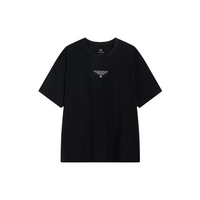 Wade Series Letter Print Moisture Wicking Quick Dry Antibacterial Round Neck Short Sleeve T-Shirt Men Tops Black ATST569-1