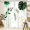 Luxury Tropical Botanical Shower Curtain Jungle Rainforest Print Boho Leaves Modern Aesthetic Bathroom Decor 180x180cm Size