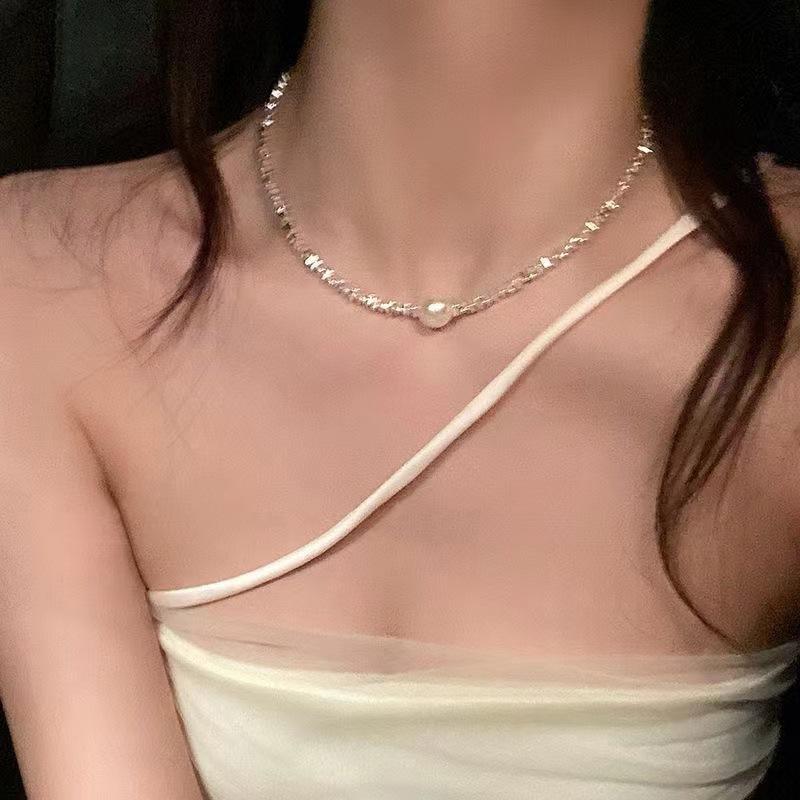 Summer Does Not Fade Pearl Jewelry Necklace Women's High-end Sense Collarbone Chain Niche Design Versatile Pendant