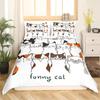 Cute Cat Cartoon Animals Children Girls Gifts for Bedroom Decorations Kawaii Duvet Cover Cartoon Pet Cat Theme Queen King Size
