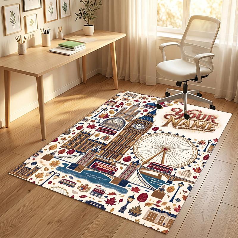 Lions Majesty Theme Soft Crystal Velvet Rug Custom Name & Text Print Non Slip Floor Rug for Bedroom Living Room
