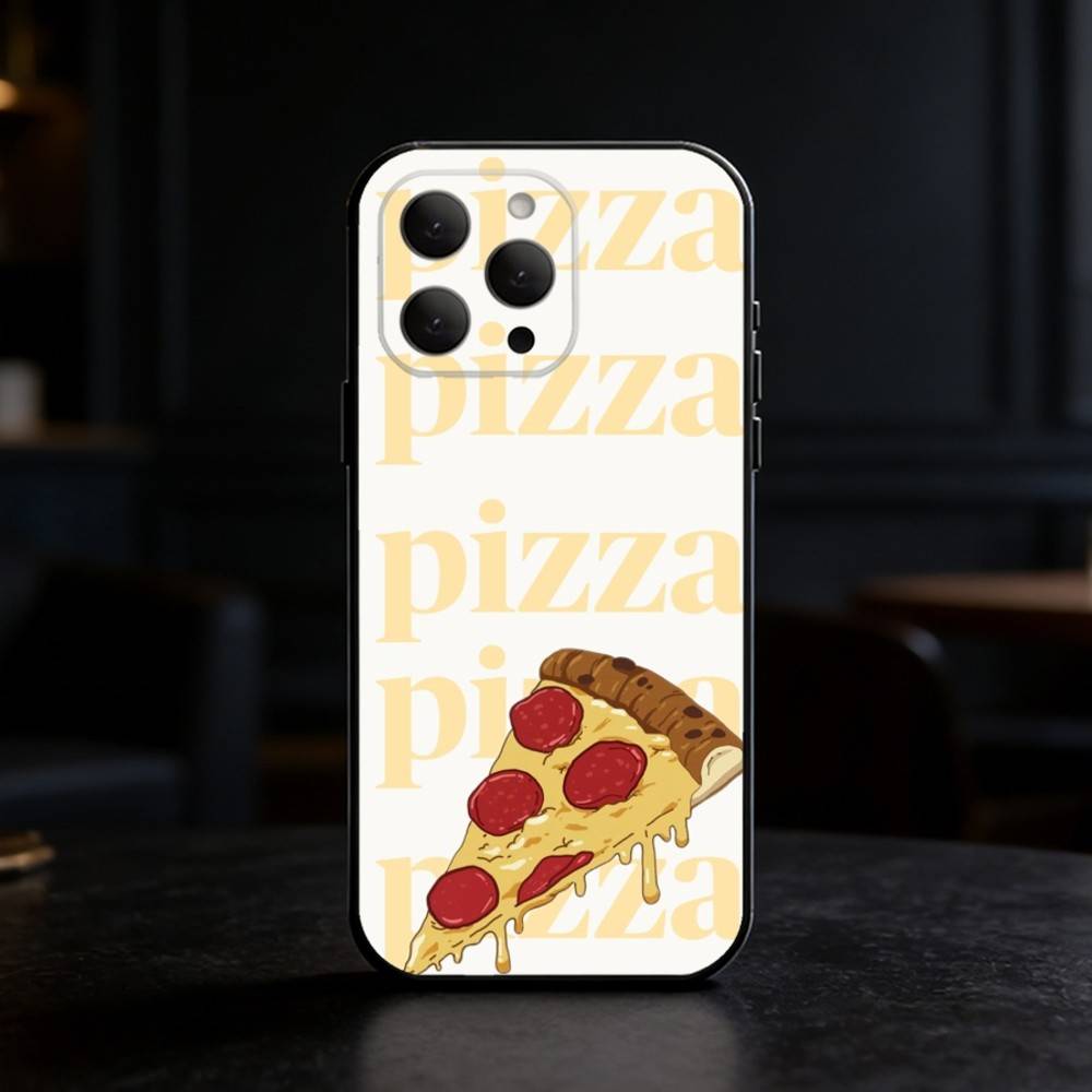 Delicious P-Pizza C-Cheese Phone Case Silicone black Soft For IPhone 17,16,15,14,13,12,11,SE,Plus Pro Max