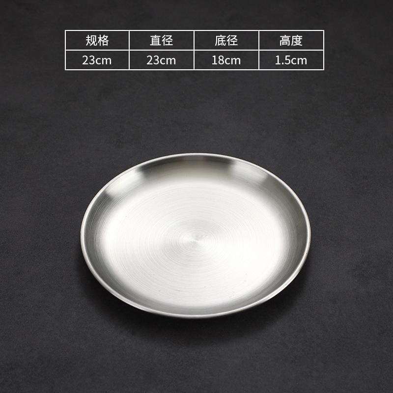 Thick Side 304 Stainless Steel Dinner Plate Round Steak Salad Deesert Cake Tray Kitchen Anti-scalding Plates for Western Food