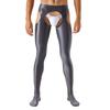 Collant Uomo con Taglio a Forcella Senza Cavallo Collant Lucidi a Vita Media Leggings