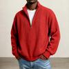 Men's Half Zip Sweatshirt with Stand Collar Knit Casual Pullover for Fall Winter