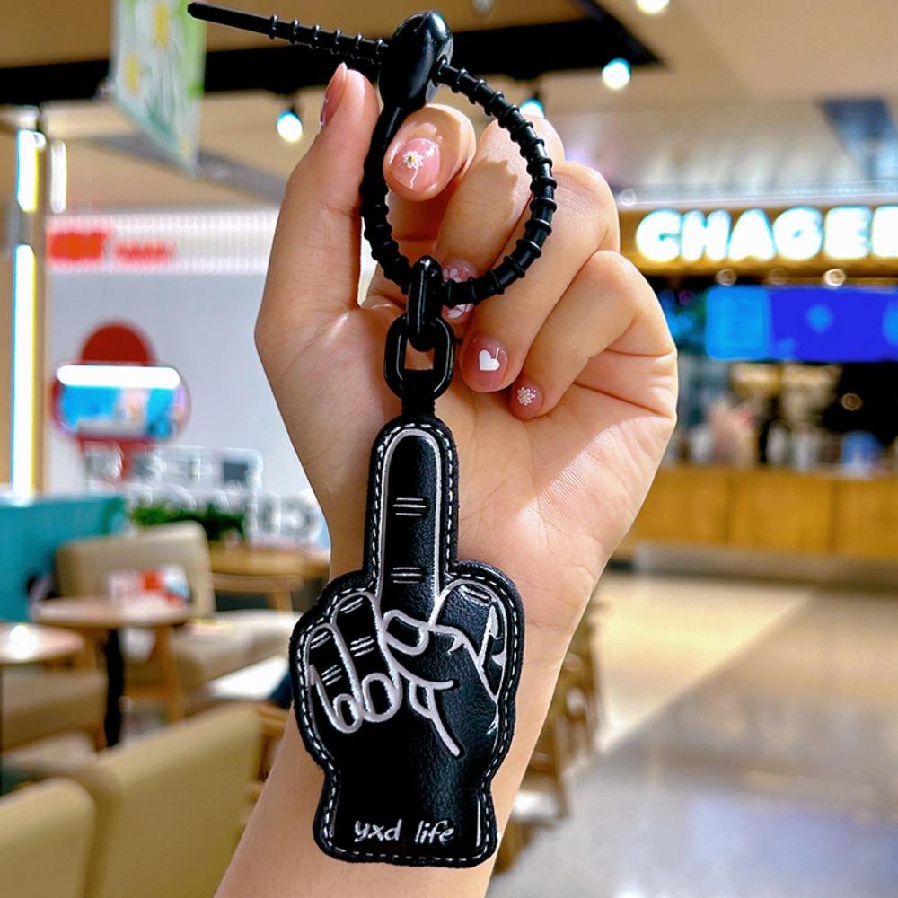 Cat Leather Keychain Pig Car Key Pendant Handbag Charms Cartoon Leather Pendant  Couple Keyring
