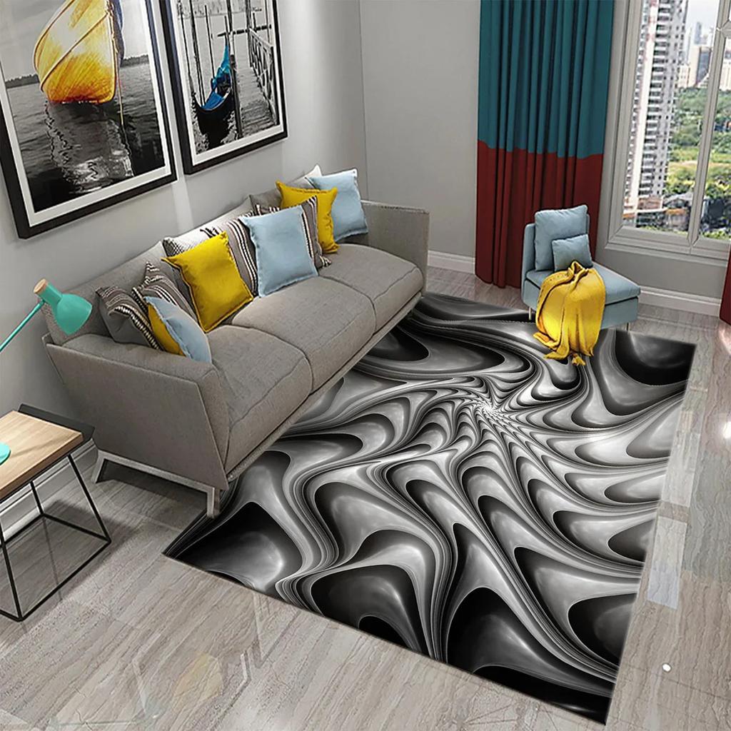 Colorful Surreal Abstract Psychedelic Art Carpet Non Slip Comfort Floor Carpet Home Decor Mat for Living Room Bedroom Area Rugs