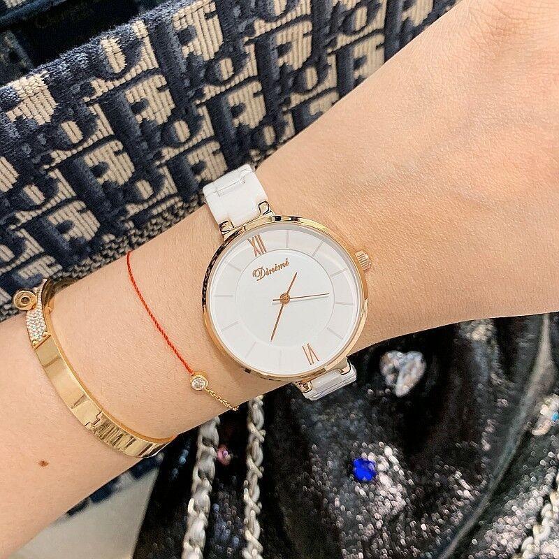 Ladies Watch Women'S Trend Fashion White Ceramic Strap Watch Simple Temperament Women'S Watch