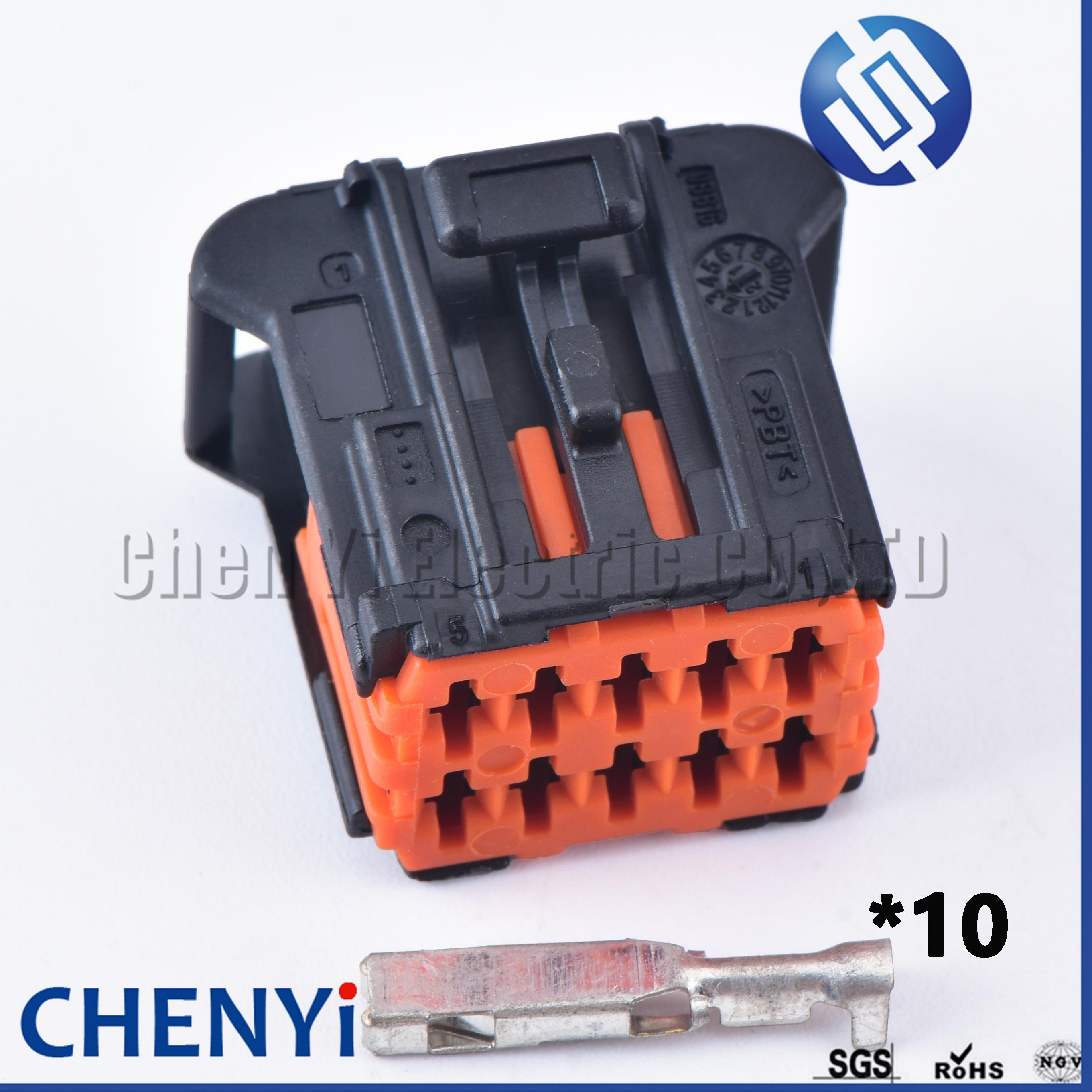 10 Pin Female Auto Electrical Wire Connector Body Module Plug 98816-1011 98823-1011 98823-1010 for Peugeot Citroen (Black,10P) чёрный