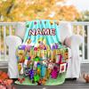 Customizable 3D-Number-Blocks-Cartoon Throw Blanket – Personalized Name, All-Season Cozy Snug Blanket, Machine Washable, Personalized Blanket