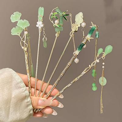 1 adet Zarif Çin Saç Aksesuarı Retro Püsküller Uzun Elbiseler Törenler Günlük Giyim Kadın Saç Çubukları Saç İğnesi