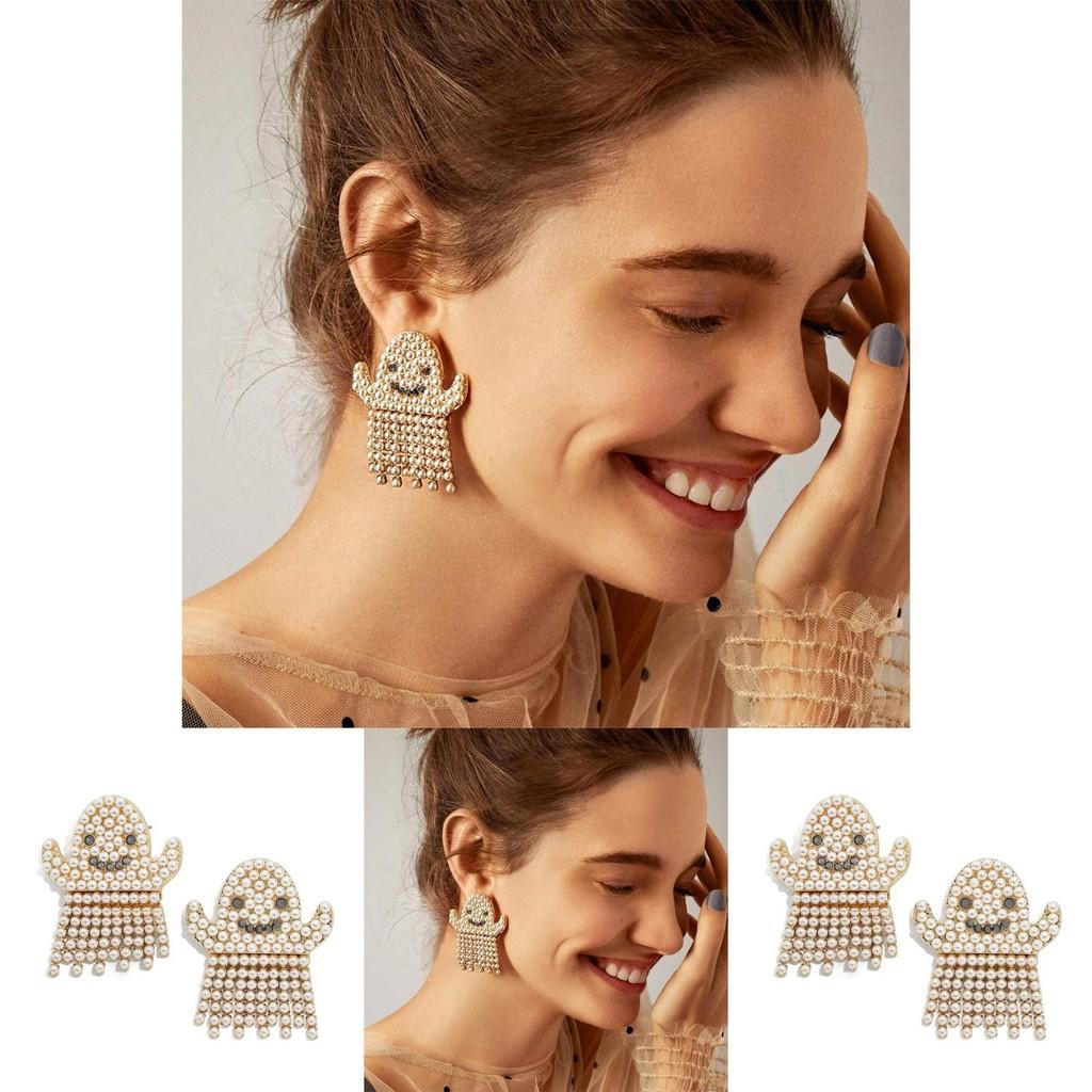 Chic Alloy Pearl Ghost Earrings For Women Great For Special Occasions