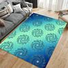 Swirling Ocean Wave Pattern Carpet in Blue and Green Gradient Style Suitable for use as an anti-slip for living room bedroom sofas