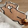 Minimalist Bear Tufted Rug Anti-slip Plush Bedside Carpet Soft Washable Floor Mat for Bedroom Living Room Kids Room