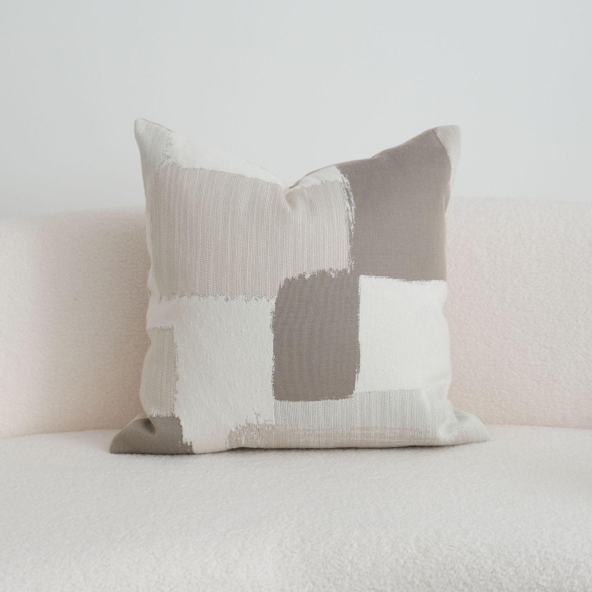 Housse de coussin décorative à carreaux français Cojines Série simple brun-gris Housse de coussin de canapé Housse de coussin de tête de lit 30x50/45x45cm 30x50cm