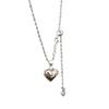Adjustable Heart Pull Necklace For Women Summer Accessories Minimalist Elegant Pendant Versatile Layering Chain
