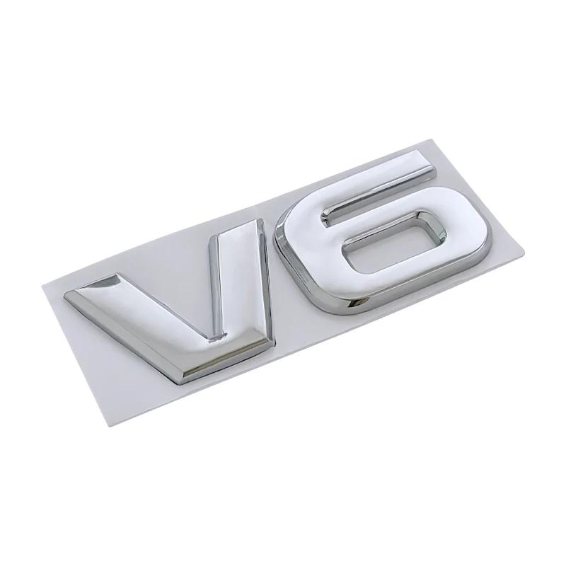 3d Metal Chrome V6 V8 Logo Fender Trunk Emblem Badge Sticker Decals Accessories