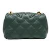 Tory Burch Fleming Diamond Quilted Embossed Print Woven Chain Leather Shoulder Bag Women Shoulder Bag Dark-Green 58102-304