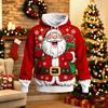 Men's Long Sleeve Hooded Sweatshirt with Christmas Print for Holiday and Casual Winter Wear