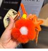 New Mink Fur Flower Keychain Handmade Sunflower Plush Hanging Ornament Backpack Hanging Chain Car Keychain Women's Bag Pendant