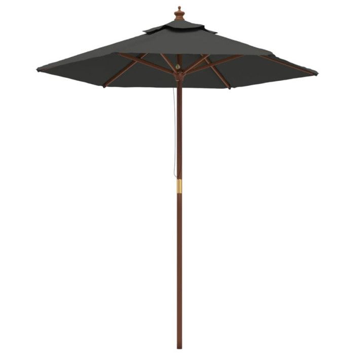 VidaXL Parasol de jardin avec mât en bois anthracite 196x231 cm 363161