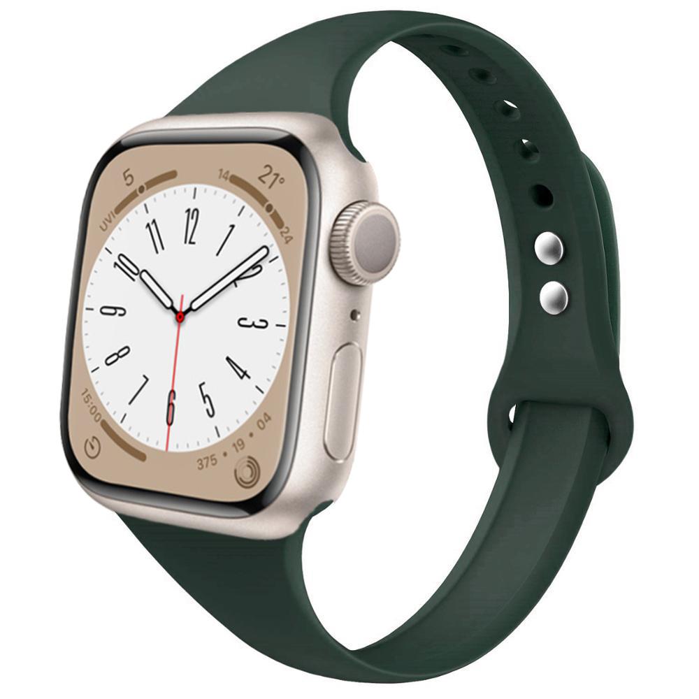 Slim strap for Apple watch ultra 2 3 band 49mm 46mm 44mm 41mm 45mm correa Silicone bracelet iWatch series 11 8 7 3 9 10 SE 40mm