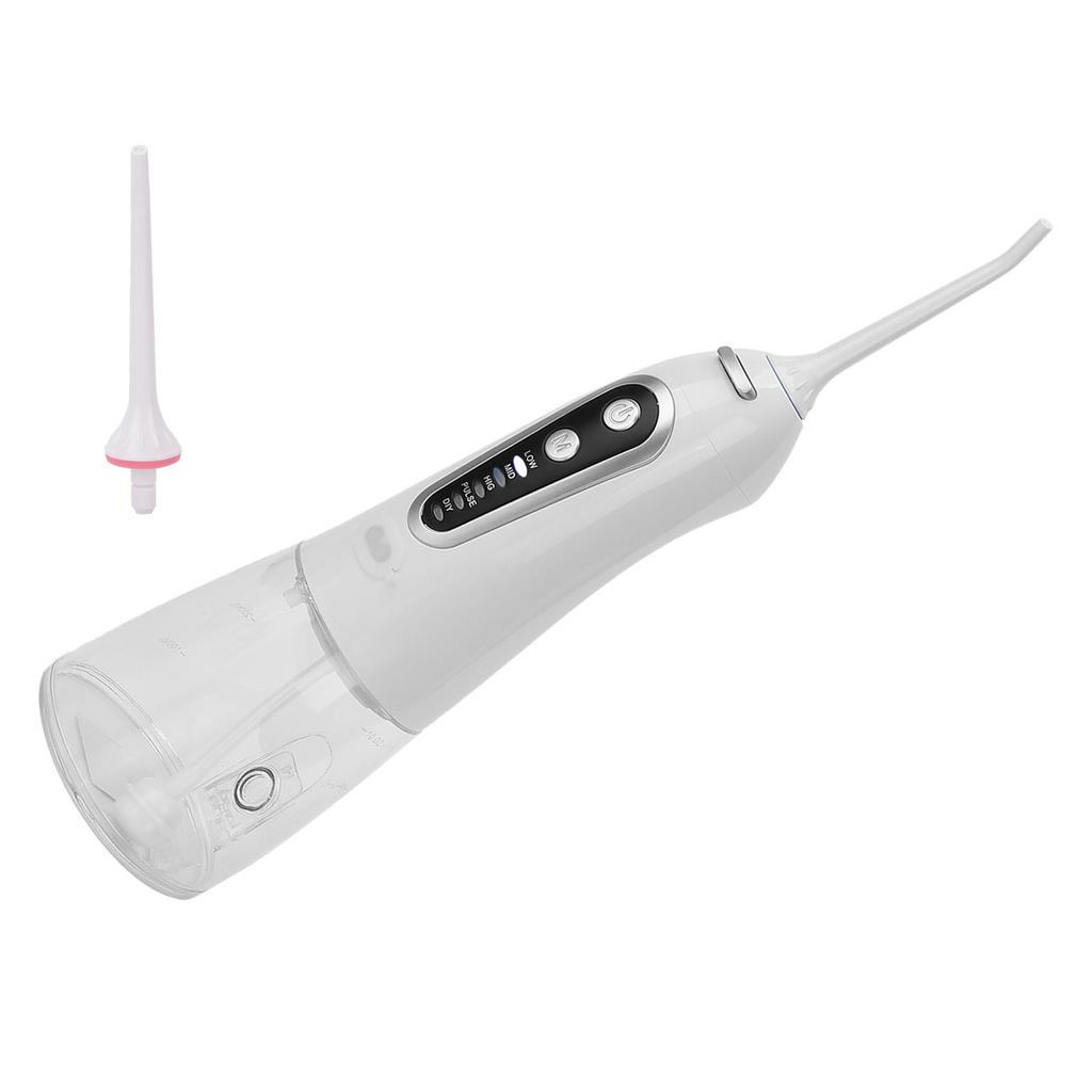 Elektrický čistič zubů IPX8 Vodotěsný USB Dobíjecí Přenosný ústní irigátor Bílý