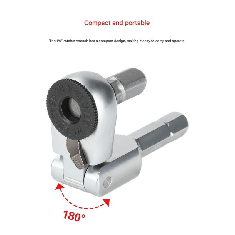 Compactly 1/4Inch Adjustable Torques Wrench Ratchet Bidirectional Spanner For 6.35mm Hex Screws Ergonomic Design Alloy