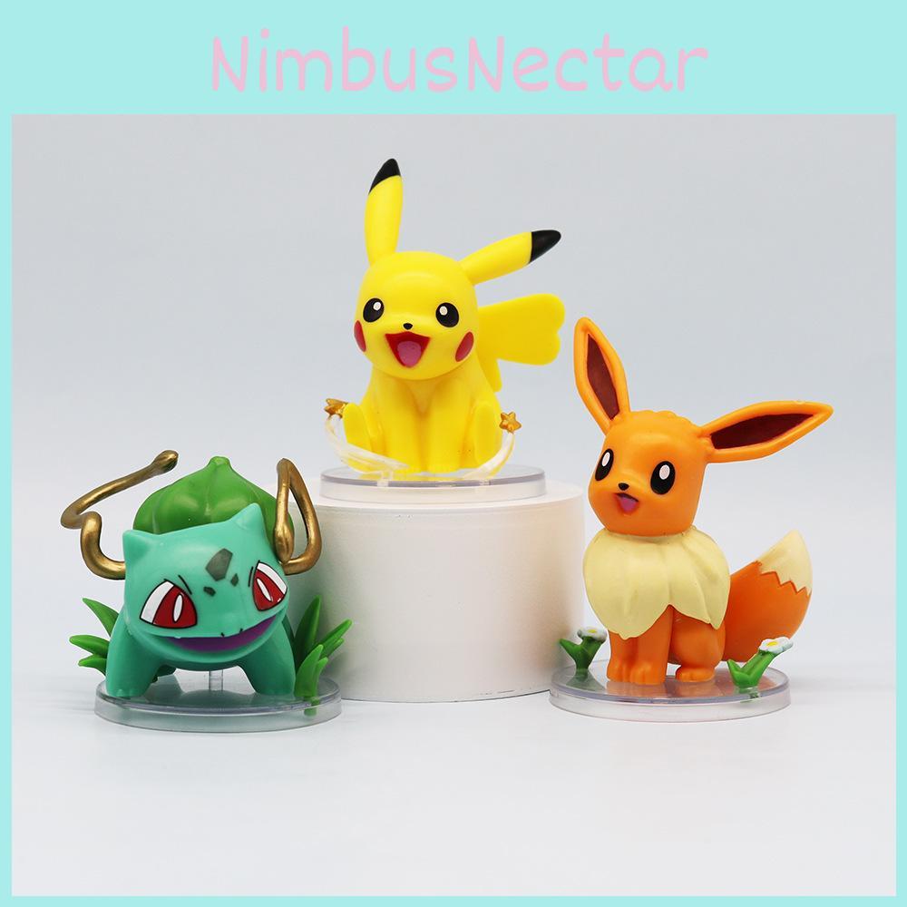 Bulbasaur Psyduck Charmander Squirtle Eevee Model Doll Ornament Set