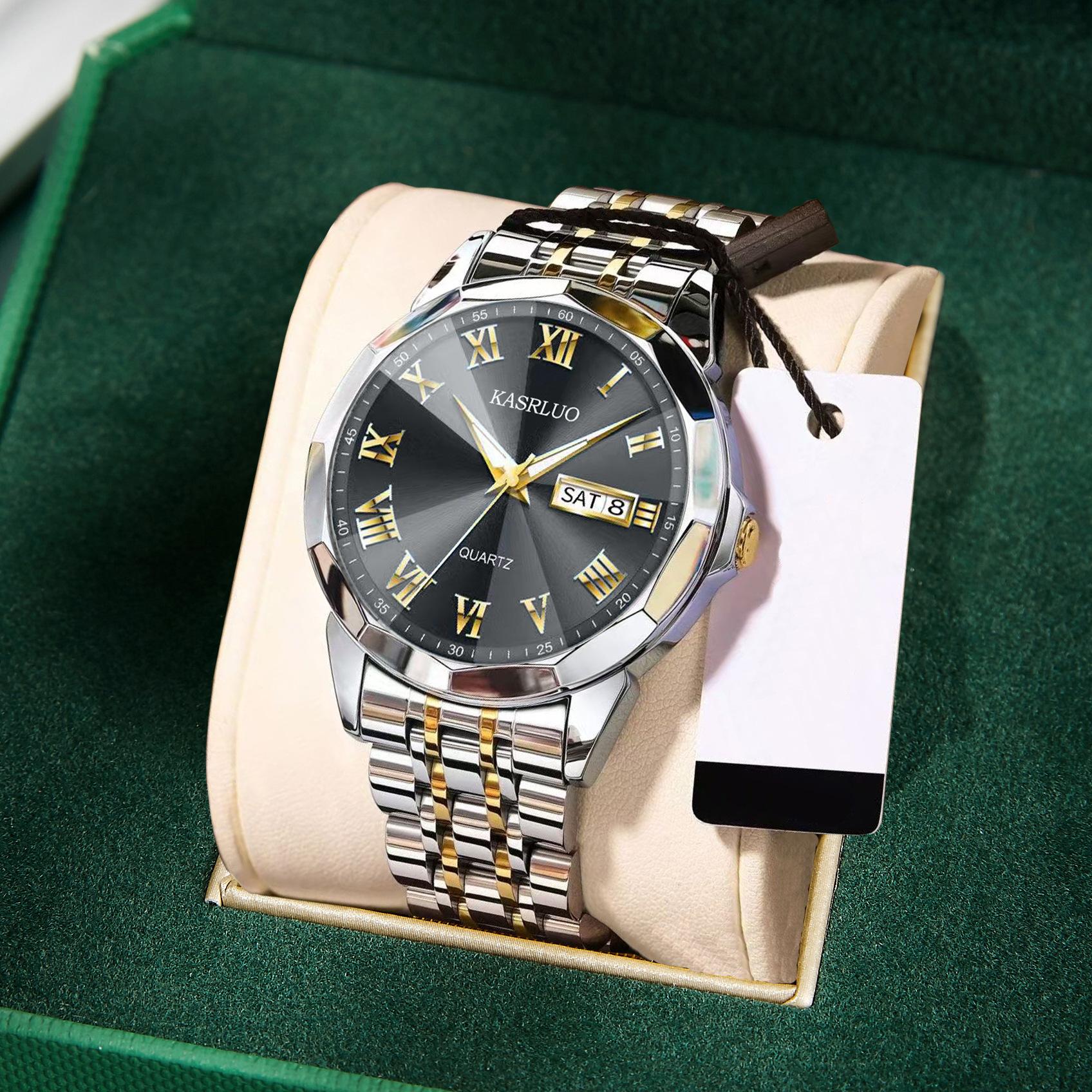 Watch Fashion Luminous Business Roman Scale Double Calendar Quartz Watch Waterproof Men S Watch Men S