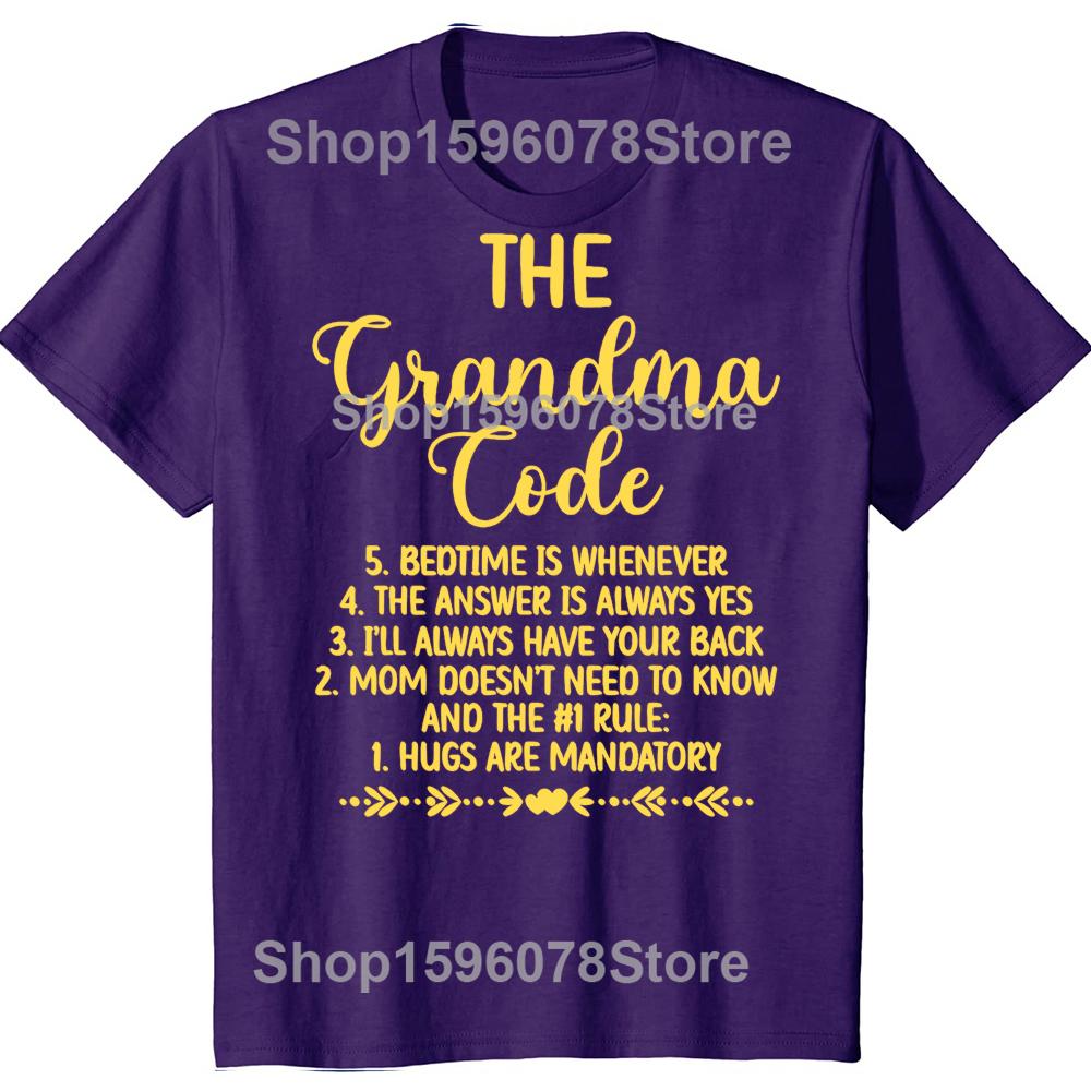 Engraçado O Código da Vovó Avó Avô Camiseta Masculina Feminina Hip Hop Camiseta Oversized 100% Algodão Camisetas Confortáveis