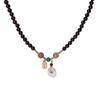 Tourmaline Bead Layered Bracelet for Women, Small-scale, High-end, Long-length Necklace with Sweater Chain