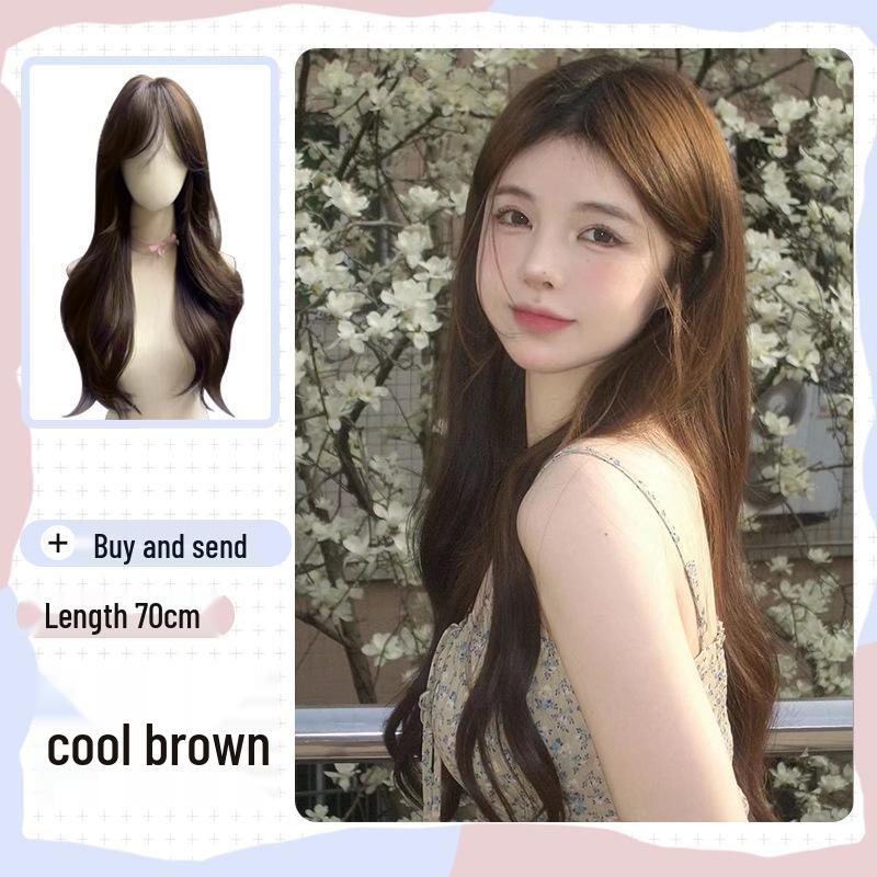 Golden Lolita Long Straight Wig for Women - Natural Full Head Cover, JK Style