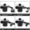 Compact Electric Air Pump Fast Inflate Deflate with Multiple Plug Adapters for Camping Travel Air Bed Use